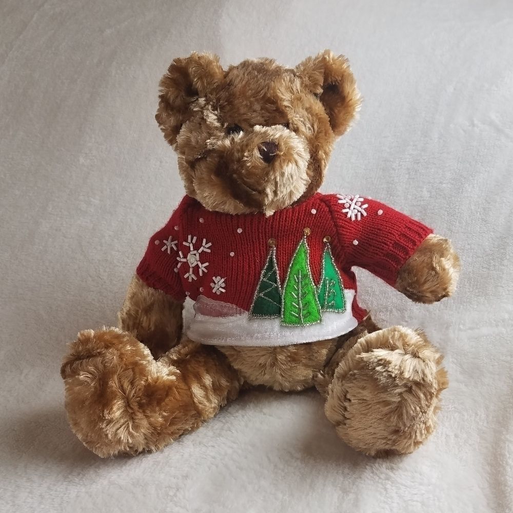 2003 Galerie Christmas Plush Brown Bear
